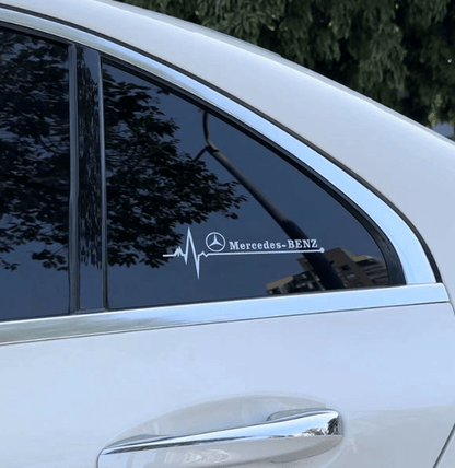 Heartbeat Reflective Car Sticker – Luminous White Logo Decal