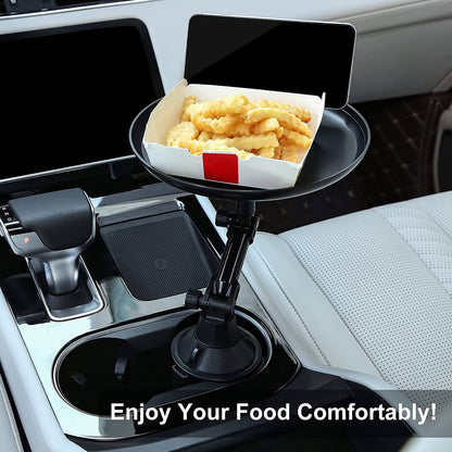 Car Steering Food Tray with Phone Holder – 360° Rotating Mount